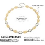 color: TXP604-Yellow Resin Steel Color Necklace -44.5+5cm