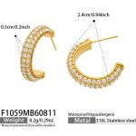 color: F1059-Zircon Gold Earrings