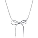 color: Steel Color Necklace C-007 Bow