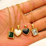 Stainless Steel 18K Gold Peach Heart Pendant Necklace Women's All-Match High-Grade Heart Clavicle Chain