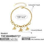 color: TXE386-A Style Butterfly Zircon Gold Bracelet