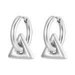 color: 2.5*12 Plain Ring Triangle Cutout Steel Color Ear Cuff