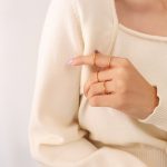 color: A317-Gold Geometric Bone Ring Ring / size: US 6
