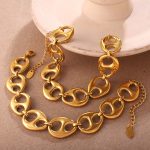 New Simple Geometric Buckle Stitching Bracelet Exaggerated Personalized Pig Nose Bracelet