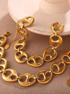 New Simple Geometric Buckle Stitching Bracelet Exaggerated Personalized Pig Nose Bracelet