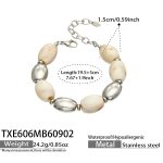 color: TXE606-Bone Color Resin Steel Color Bracelet -19.5+5cm
