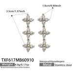 color: TXF617-White Zircon Steel Color Earrings