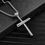 color: Baseball Cross + Stainless Steel Chain