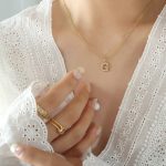 color: RP016-G Letter Gold Necklace 40+5cm