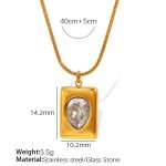 color: XL298 White Stone Gold Necklace