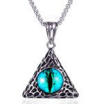 color: Blue Triangle + Stainless Steel Chain