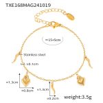 color: TXE168-Gold DIY Multi-charm Bracelet