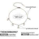 color: TXE065-White Zircon Steel Color Bracelet -17+5cm