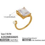 color: A202-Gold 5A Zircon Ring -Size 7