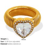 color: JZ50 US Size 8# White Zircon Gold Ring