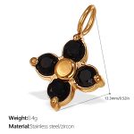 color: PJ392BKG Black Zircon Gold Pendant