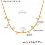 color: P585-Gold Zircon Necklace 40+5cm