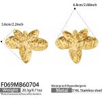 color: F069-Hammered Flower Gold Earrings