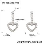 color: TXF455-Steel Color White Zircon Earrings