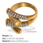 color: JZ136WEG6 White Rhinestone Ring