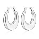color: Round Bottom Flat Hollow Earrings Steel Color MS-159