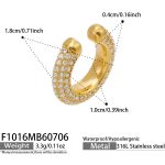 color: F1016-Zircon Gold Ear Clip -Single