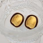 French Exaggerated Design Retro Personality Oval Earrings Stainless Steel Plated 18K Gold High Quality Earrings