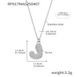 color: RP017-J Letter Steel Color Necklace 40+5cm