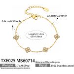 color: TXE025-White Zircon Gold Bracelet -17+5cm