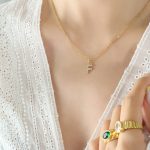 color: RP016-F Letter Gold Necklace 40+5cm