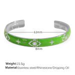 color: SZ191GNS Green Enamel Silver Bangle