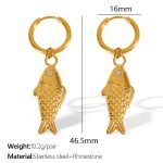 color: EH834 White Rhinestone Gold Earrings