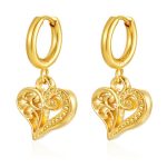 color: Gold Flower Flower Heart Shape Ear Cuff MS-683