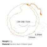 color: XL276 White Bead Gold Necklace