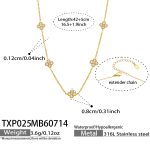 color: TXP025-White Zircon Gold Necklace -42+5cm
