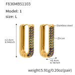 color: F836-1 Sapphire Blue Zircon Earrings -Large
