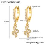 color: F1652-Gold Serpentine Set with Zircon Earrings