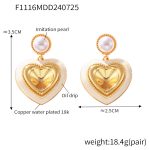 color: F1116-Gold-White Earrings