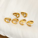 Inlaid Zircon Stainless Steel All-Match Ear Clip Women's Simple 18K Gold Earrings Plated Earrings Advanced
