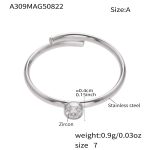 color: A309-A Steel Color Single Zircon Ring