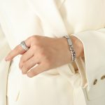 color: E183-Steel Color Bracelet -15+5CM