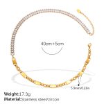 color: XL838WEG White Zircon Mixed Connected Necklace
