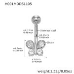 color: H001-Steel Color Post Length 11.4mm Post Thickness 1.55mm