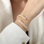 color: Z233-White Zircon Gold Bangle