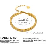 color: E294-White Zircon Gold Bracelet -18+5cm