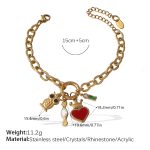 color: SL238CRG Multi-charm Gold Bracelet