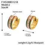 color: F1052-Colorful Zircon Earrings -Medium