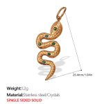 color: PJ289GNG Green Stone Single-sided Gold Pendant
