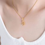 color: P1583-Gold Necklace -40+7cm