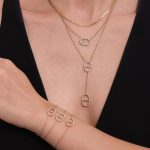 High Version Japanese Zircon Pig Nose Tassel Necklace Earrings Open Ring Light Luxury Temperament Jewelry Set